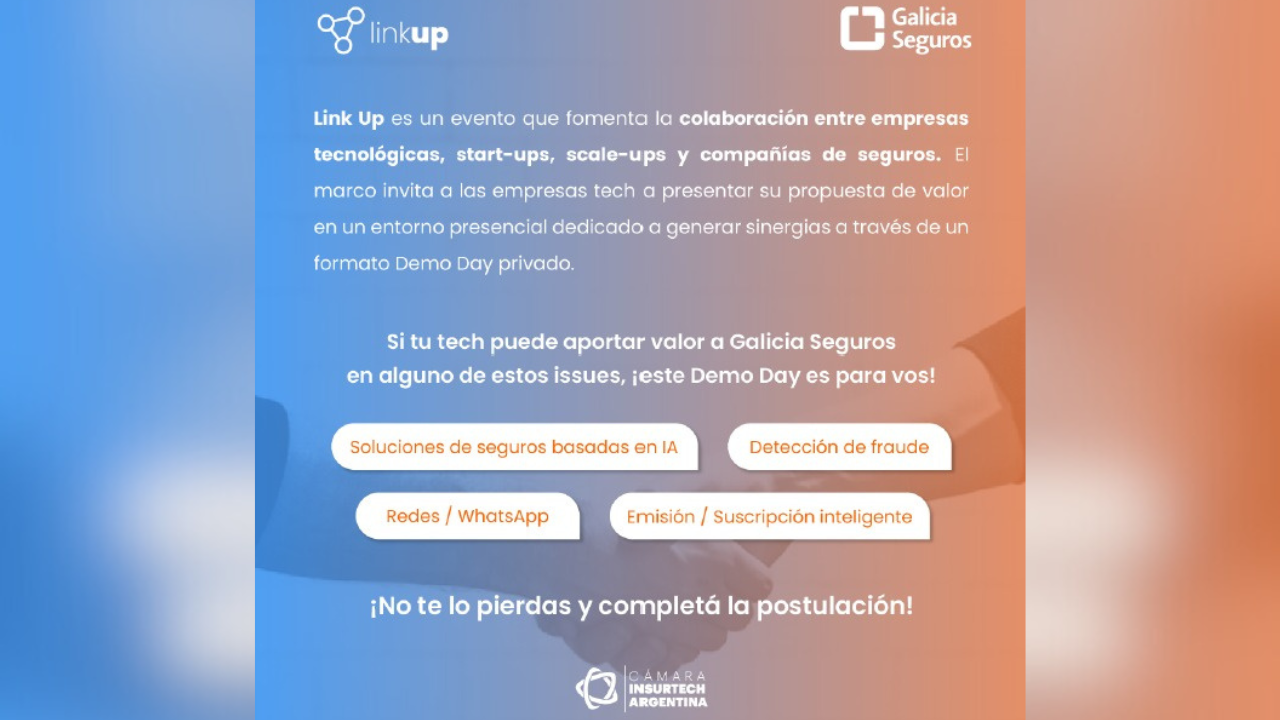 La compañía de seguros, junto a la Cámara Argentina de Insurtech, llevará a cabo el encuentro Link Up! destinado a las empresas tecnológicas innovadoras del sector.