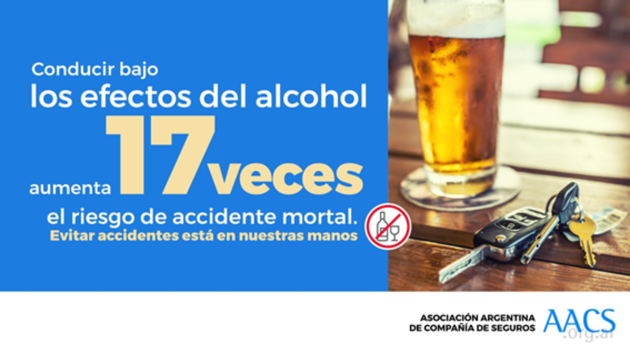 Conducir bajo los efectos del alcohol aumenta 17 veces el riesgo de sufrir un accidente mortal...