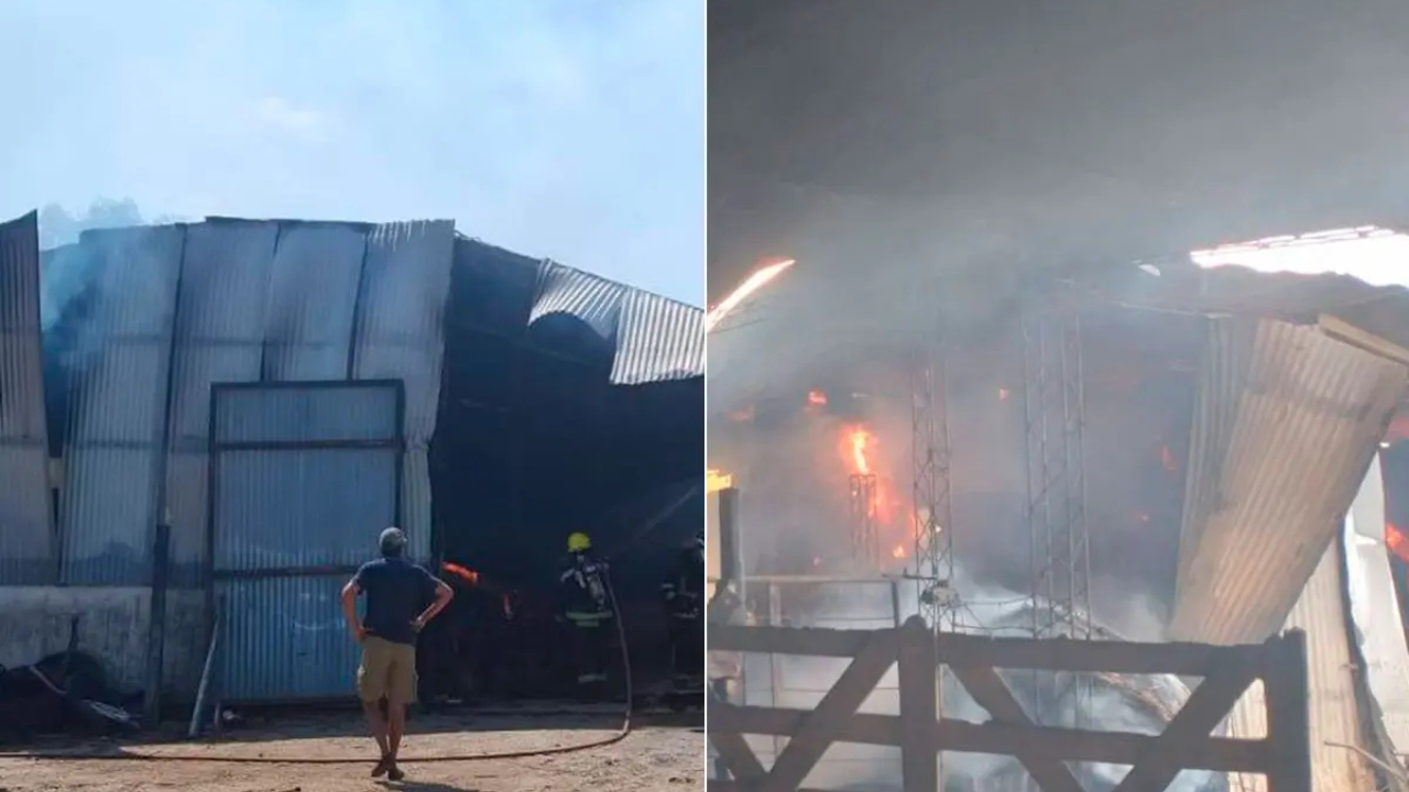 Un incendio consumió un galpón con estibas de pasturas, maquinarias y herramientas en un establecimiento rural de Colonia La Paz, departamento Federación. Las pérdidas fueron totales y trabajaron vecinos y bomberos voluntarios.