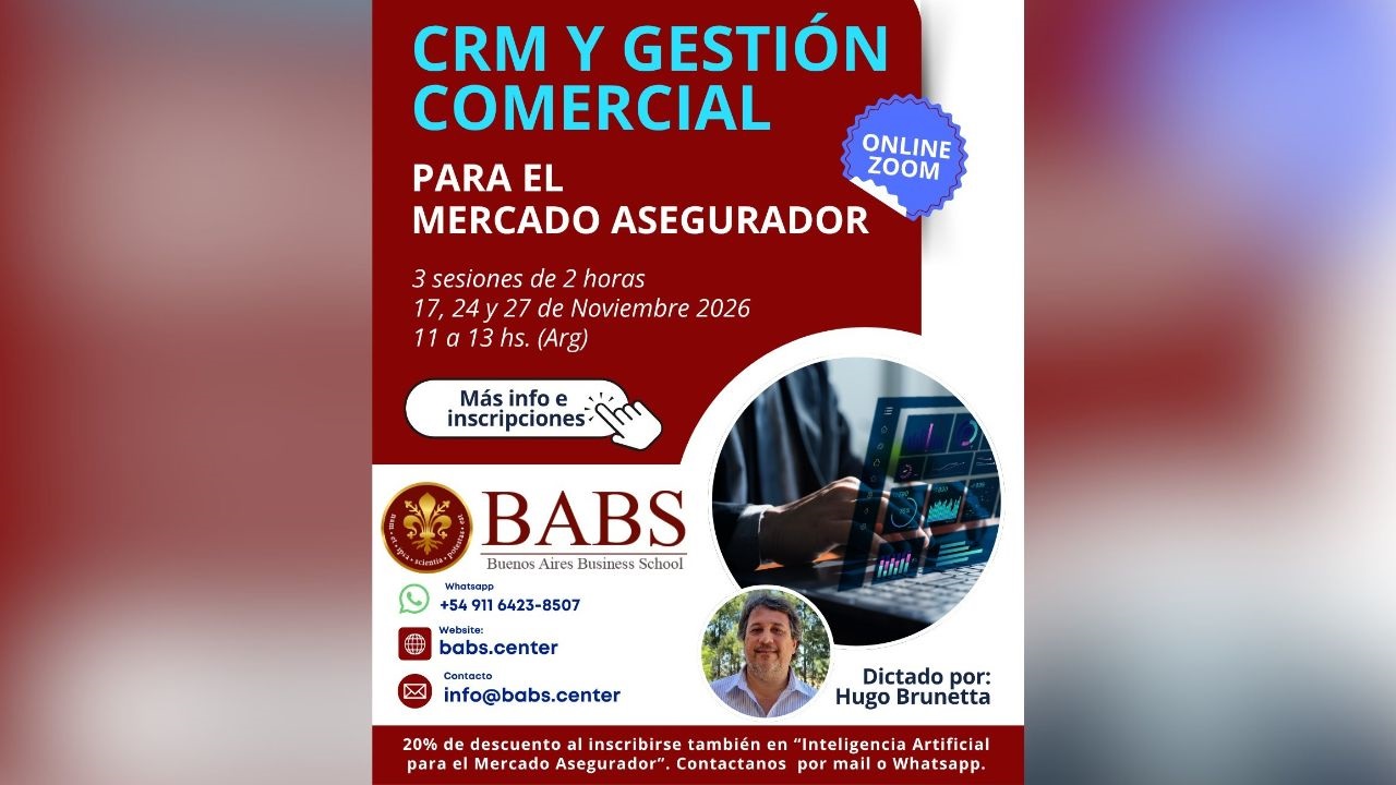 Fechas: 17, 24 y 27 de Noviembre 2026. Modalidad: Online vía Zoom. Dictado por Hugo Brunetta.