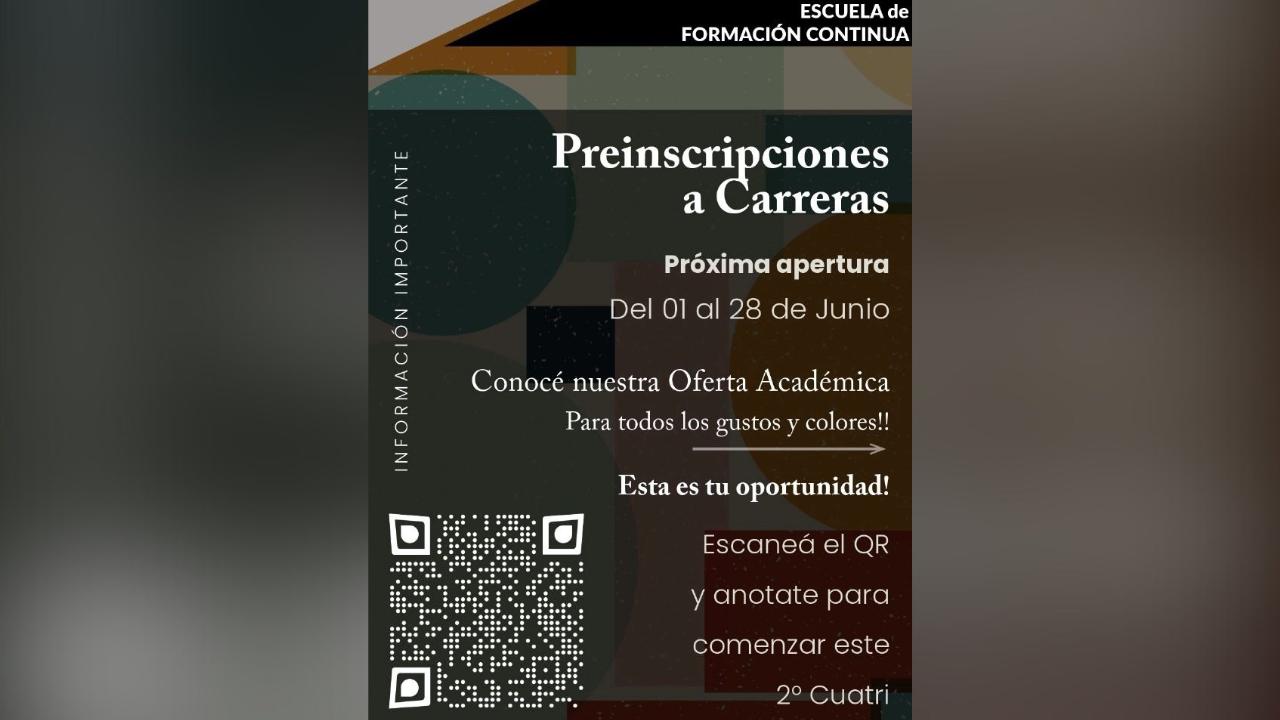 La Escuela de Formación Continua de la Universidad Nacional de La Matanza abrió nuevamente su Preinscripción a Carreras, para comenzar a cursar el 2° Cuatrimestre 2024.