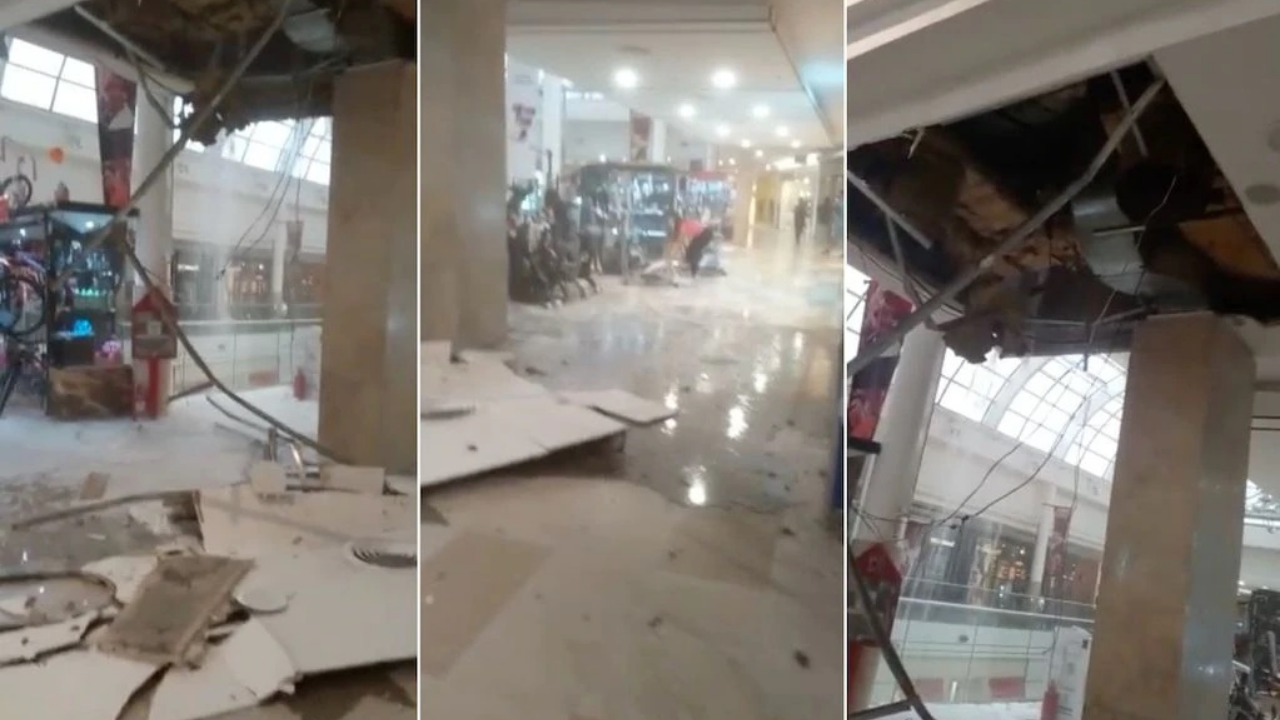 Cayó el cielorraso de un sector del Mendoza Plaza Shopping en Guaymallén y evacuaron el lugar...