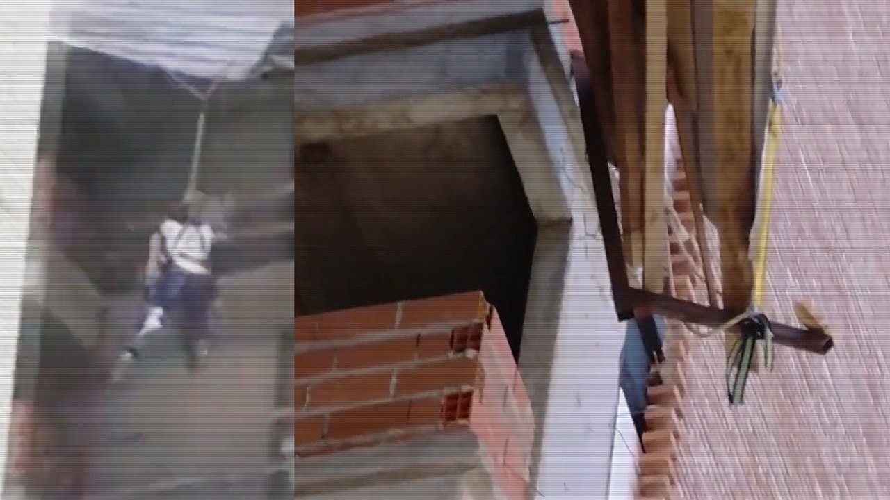 Obreros quedaron colgando de un edificio en Rosario: cedió la estructura sobre la que estaban trabajando dos hombres, que se precipitaron al vacío. Tenían las medidas de protección y por eso salvaron sus vidas...