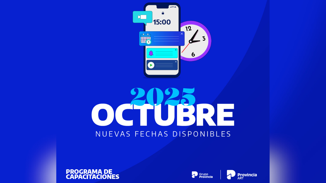 La aseguradora de riesgos de Grupo Provincia confirmó su cronograma de cursos gratuitos para el décimo mes del año.