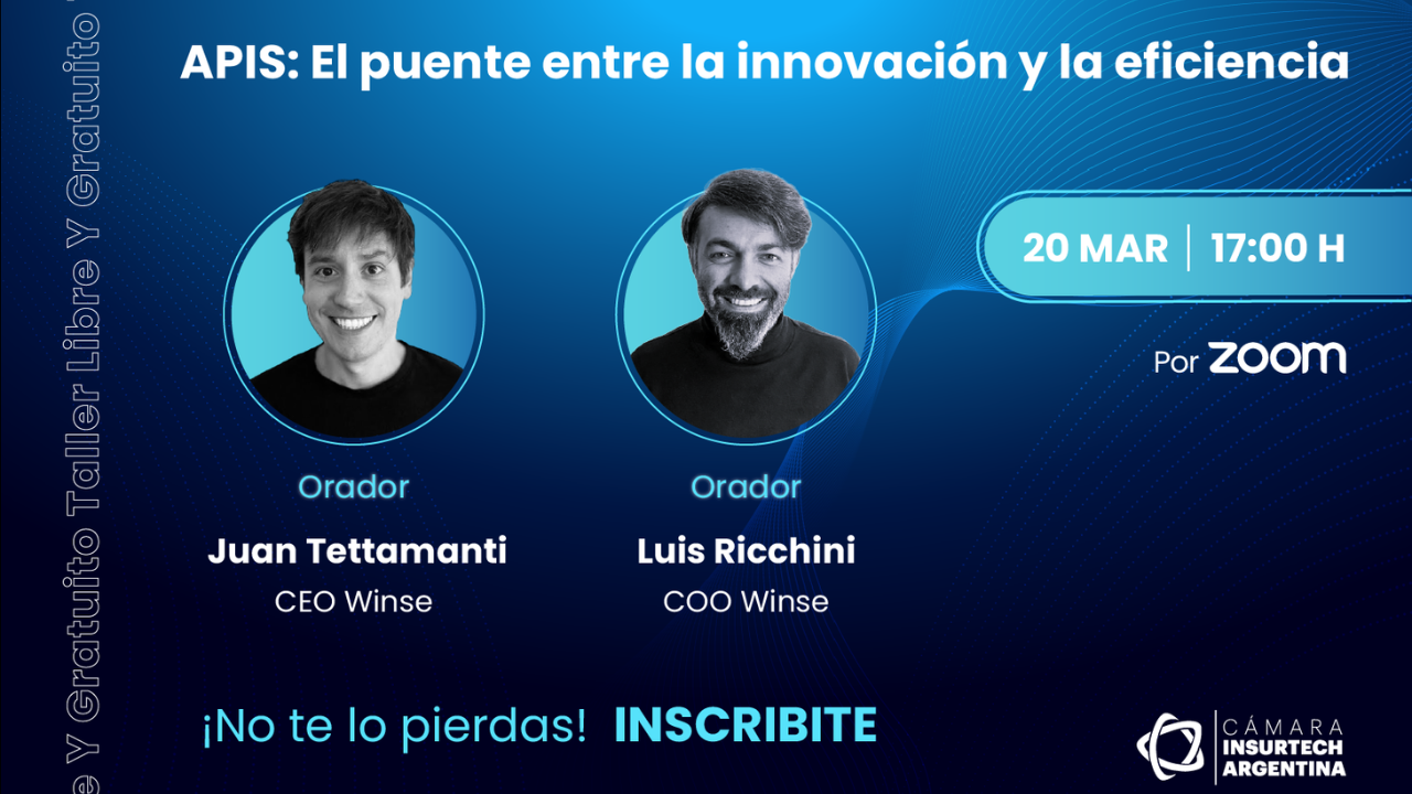 Tema: "APIS el puente entre la innovación y la eficiencia". Fecha: jueves 20/03 - 17.00 hs, por Zoom.