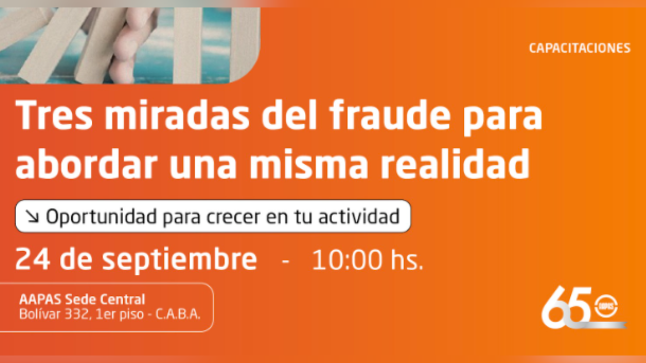 AAPAS te invita a participar de la charla. Fecha: Martes 24 de Septiembre. Lugar: AAPAS Sede Central, CABA. La charla es gratuita. Cupos limitados.